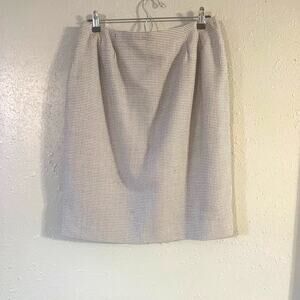 Vintage Kasper & Co Womens Wool Hounds tooth Grey and White Mini Skirt Workwear